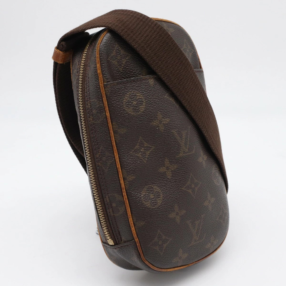Louis Vuitton Monogram Pochette Gange Shoulder Bag Brown Canvas Leather